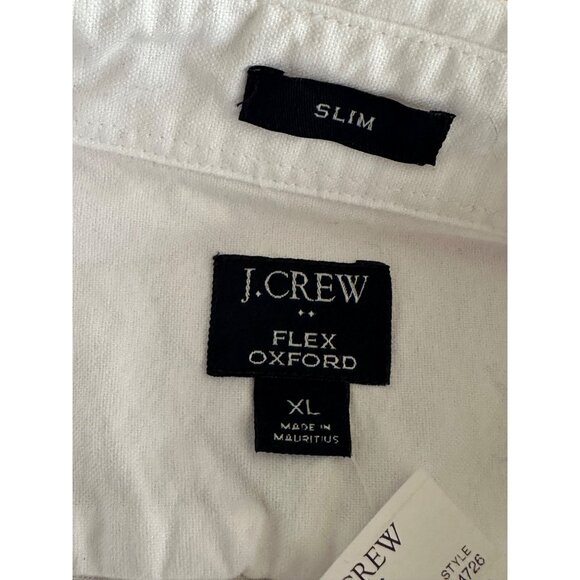 J. Crew Slim Untucked Flex Oxford Shirt Mens White Size XL Preppy NWT Formal - Picture 5 of 10